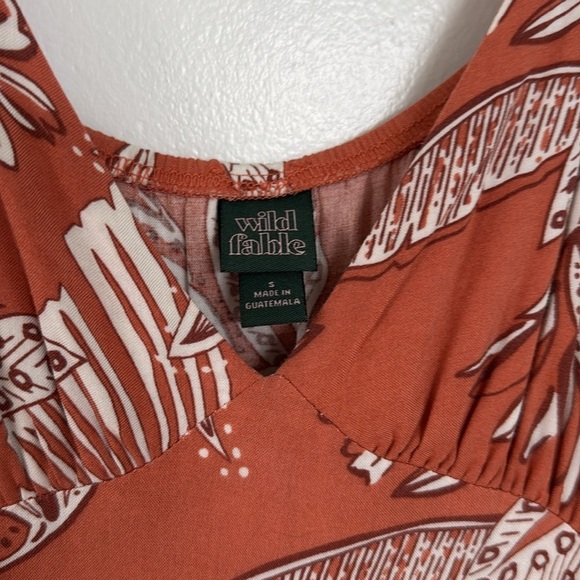 Wild fable salmon pink/mauve floral midi dress - Picture 3 of 5